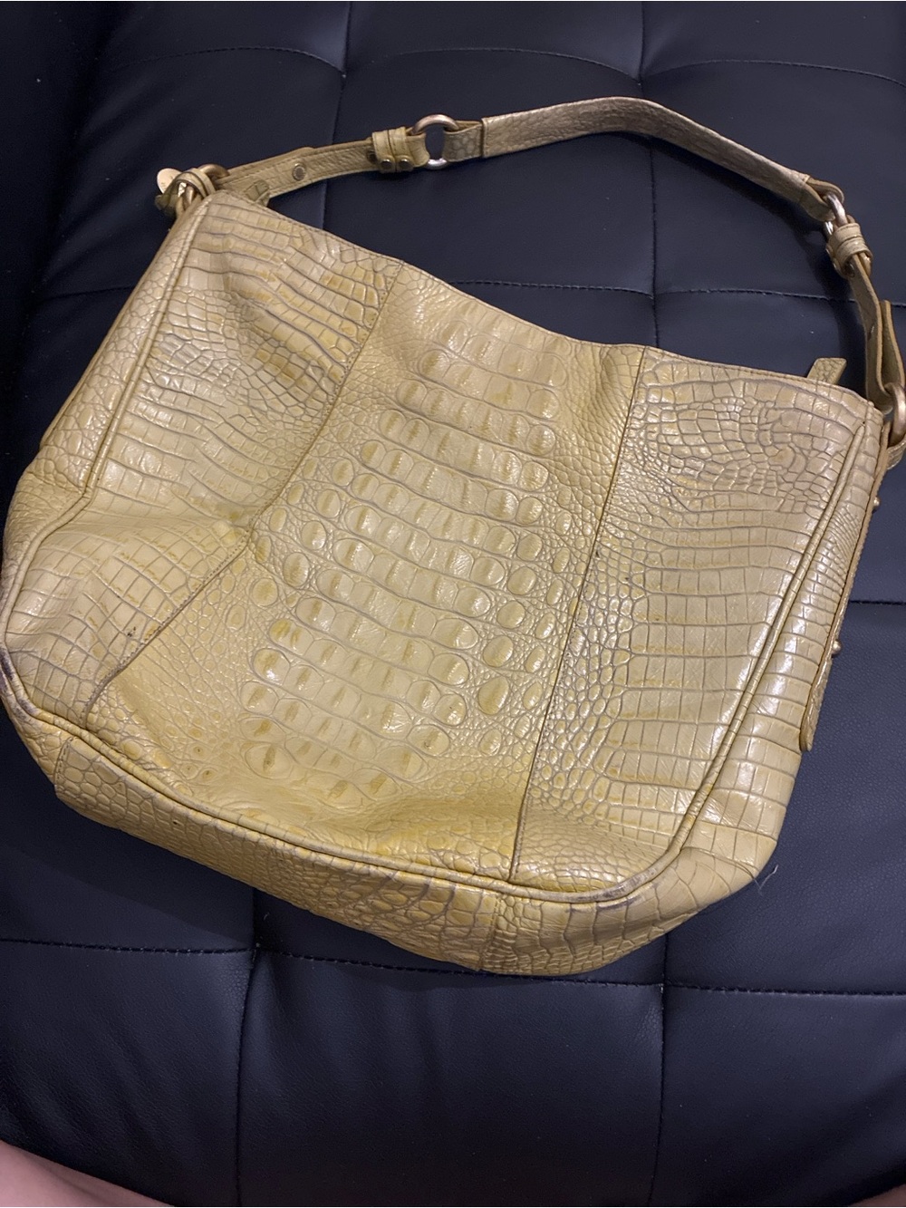 Brahmin Crocodile Embossed Leather Hobo Bag